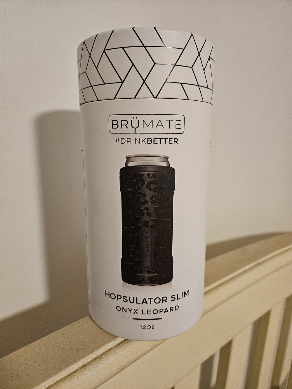 BrüMate Hopsulator Slim Can Cooler — Onyx Leopard Black